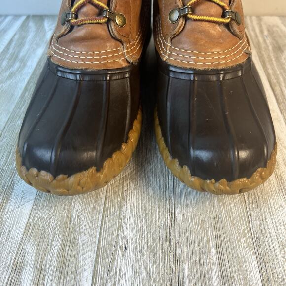 LL Bean Women’s 7 Maine Duck Boots Brown Leather Rubber Hunting Made in USA VTG - Picture 5 of 12